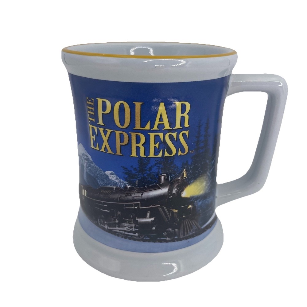 The Polar Express Cocoa/Coffee/Tea Mug 3-D Train Believe Ticket 14OZ Warner Bros